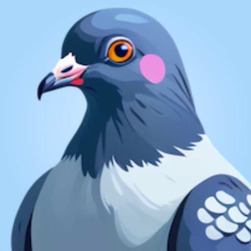 Hidden Pigeon game icon with an illustrated pigeon portrait