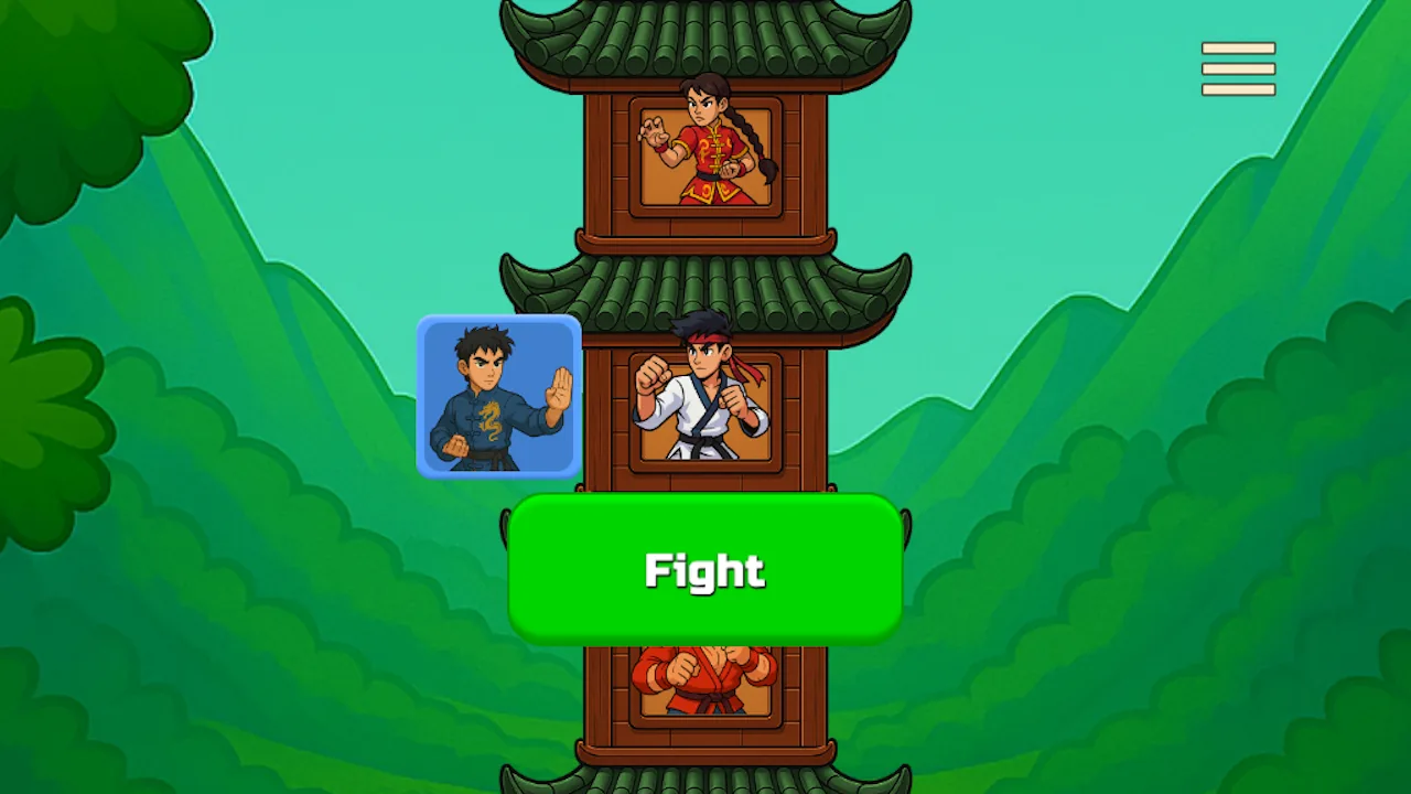 Match Fighter opponent tower in landscape orientation