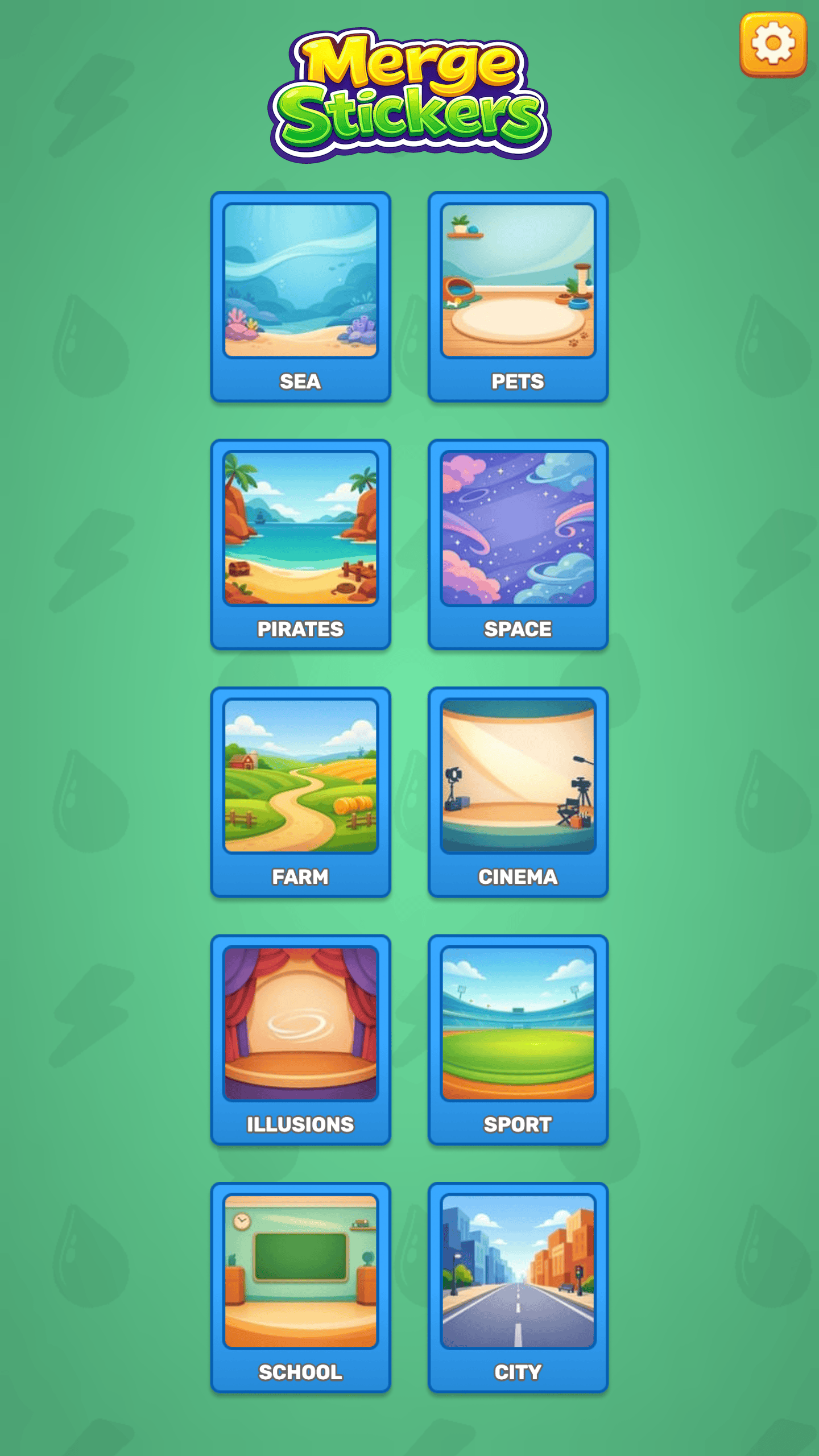 Sticker album selection screen in portrait orientation